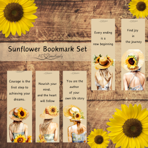 Sunflower Bookmark Set